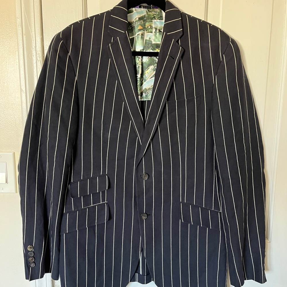 Ted Baker London Dark Blazer with Light Stripes